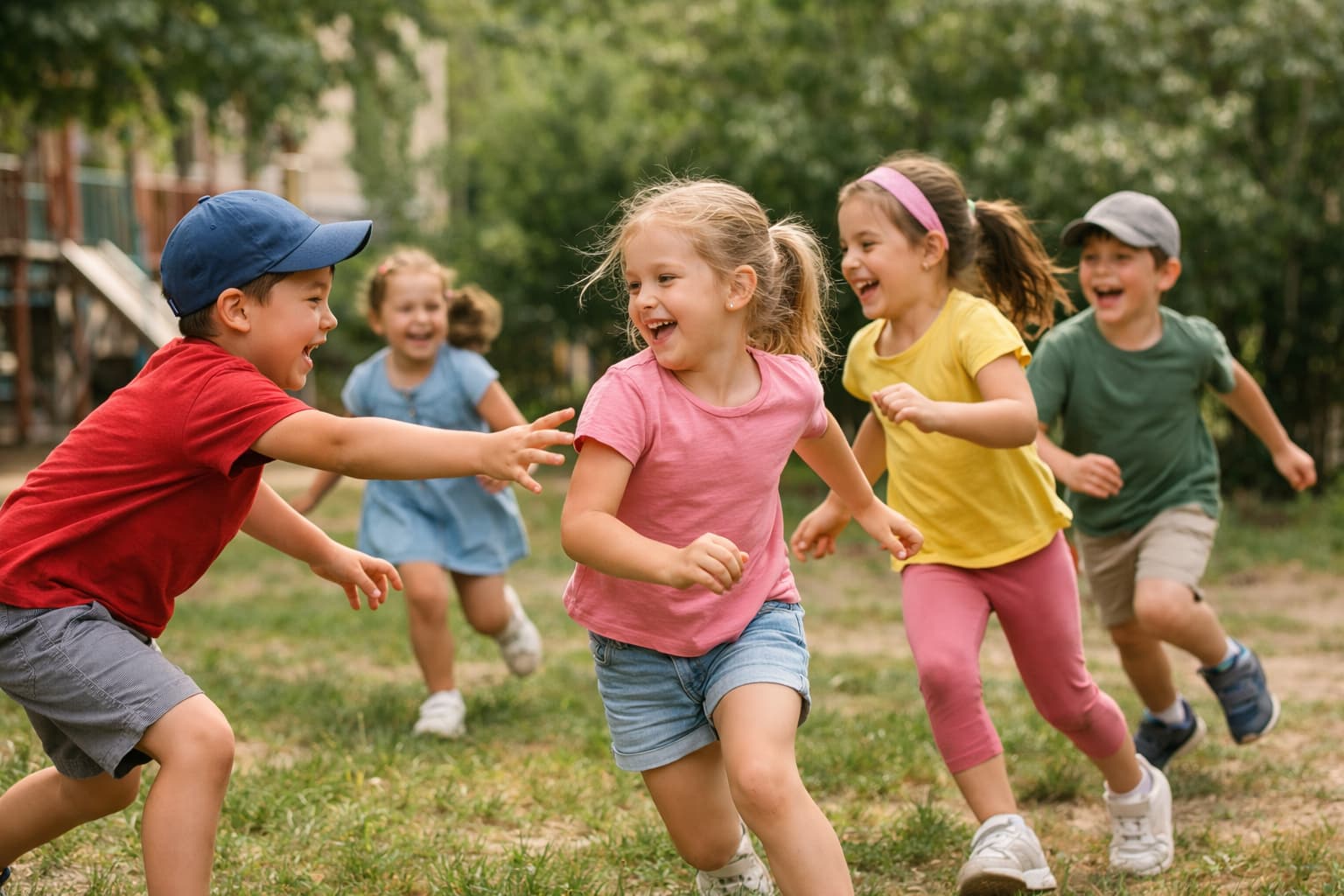 Дети играют в догонялки