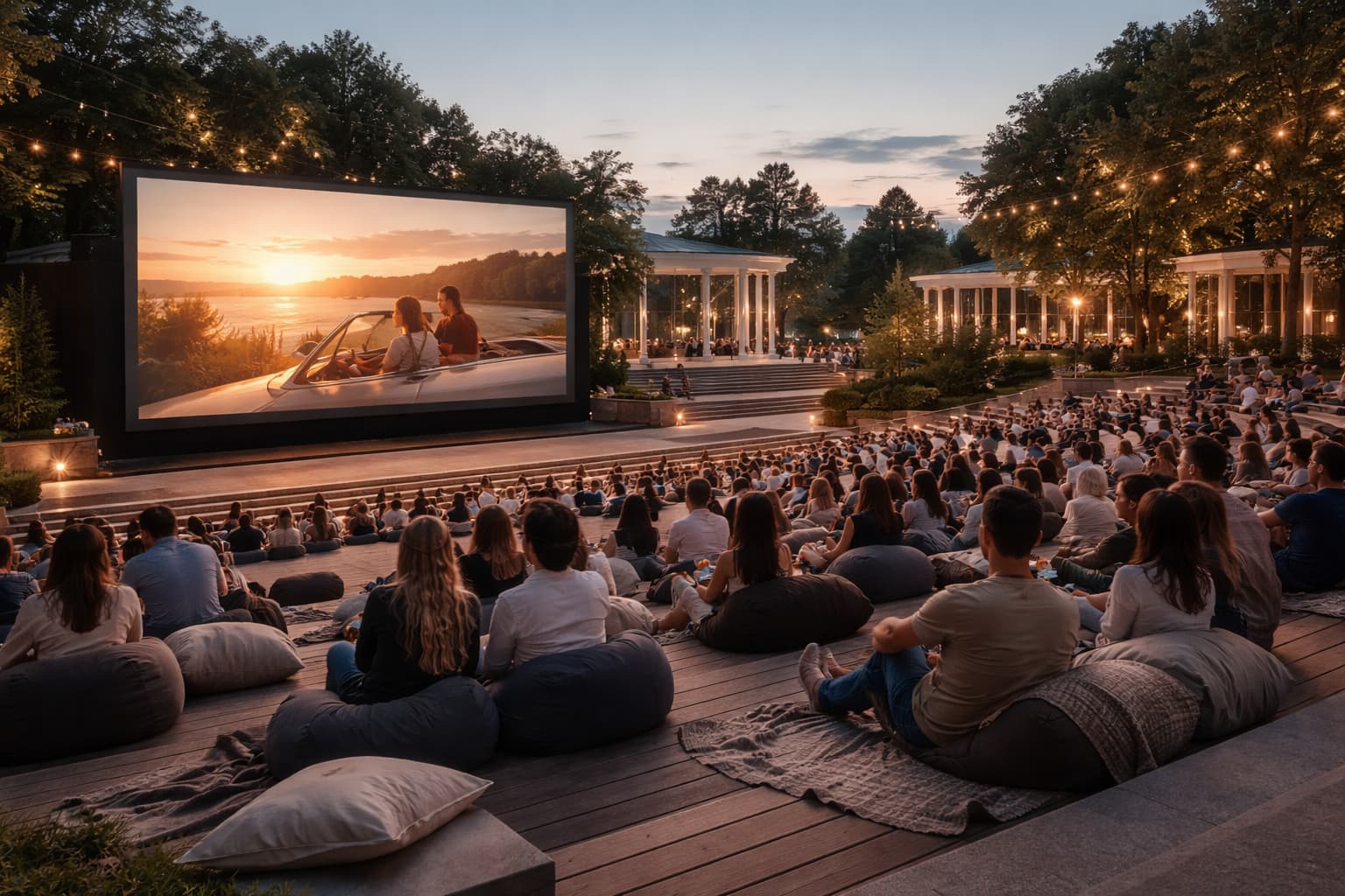 Зрители в летнем амфитеатре