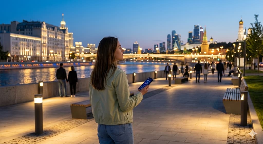 Вечерняя прогулка у воды в Москве