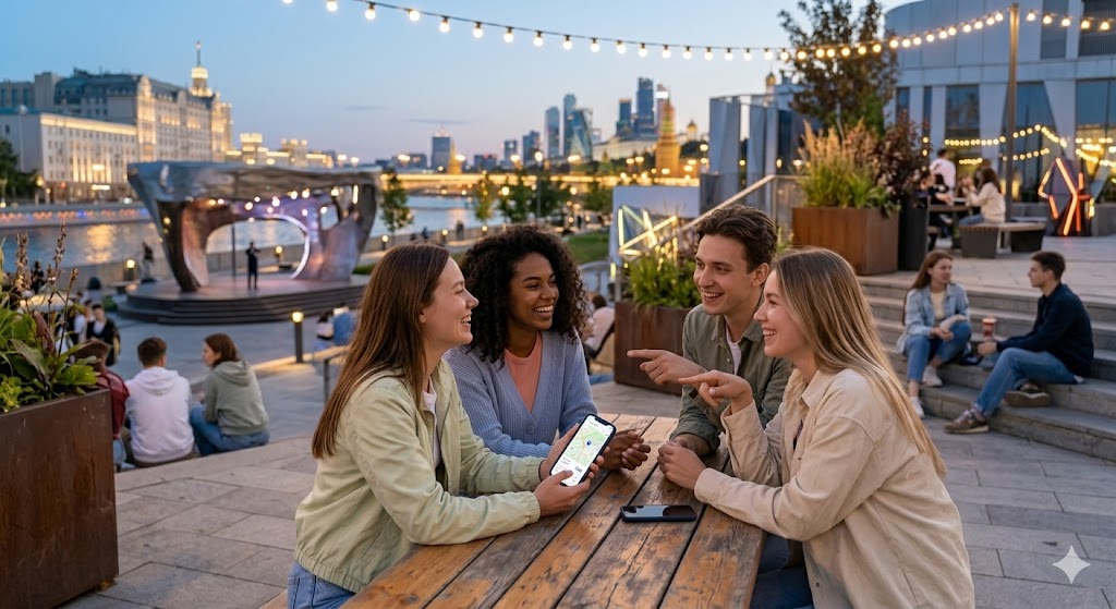 Современное пространство для вечернего отдыха в Москве