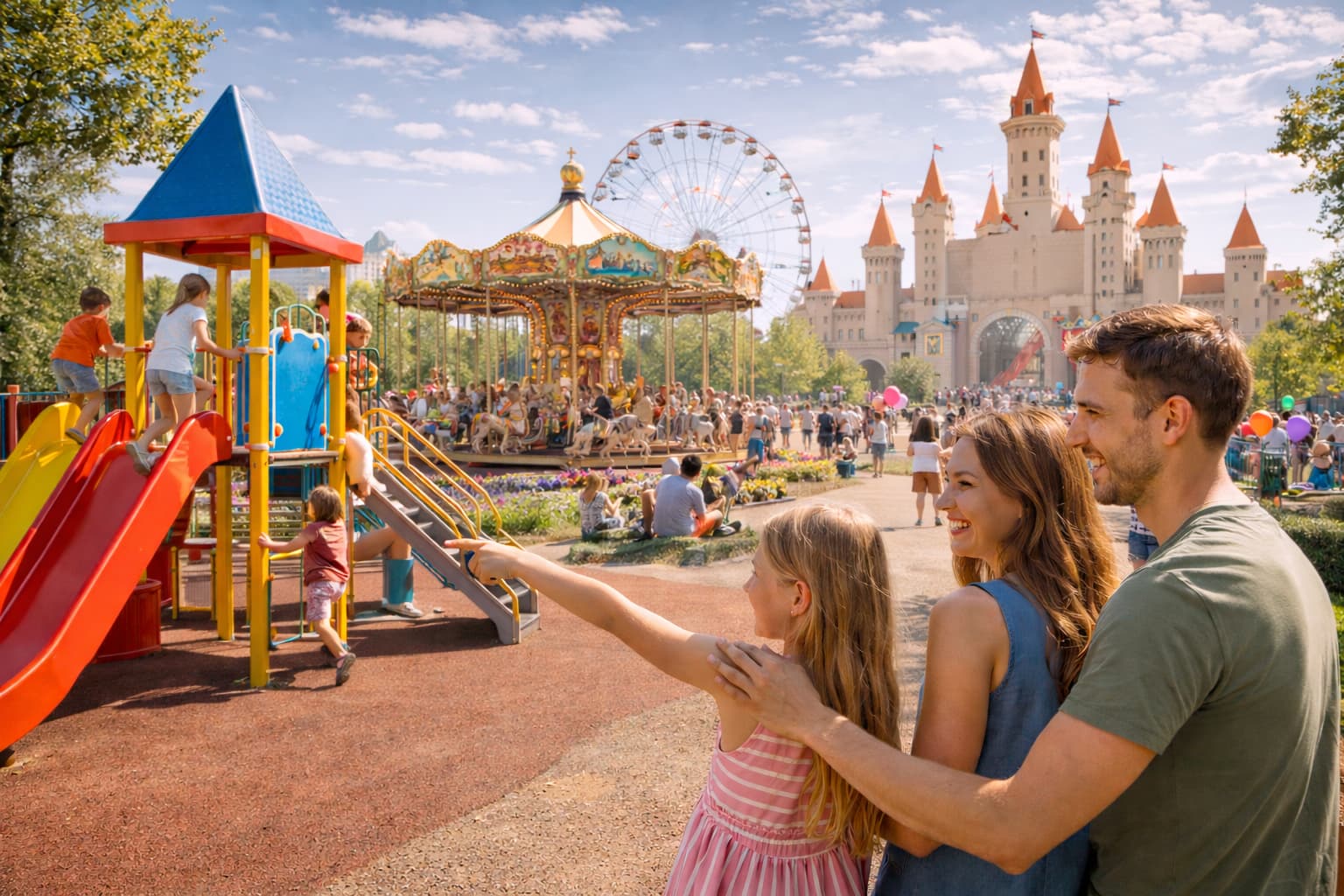 Аттракционы для детей в парке