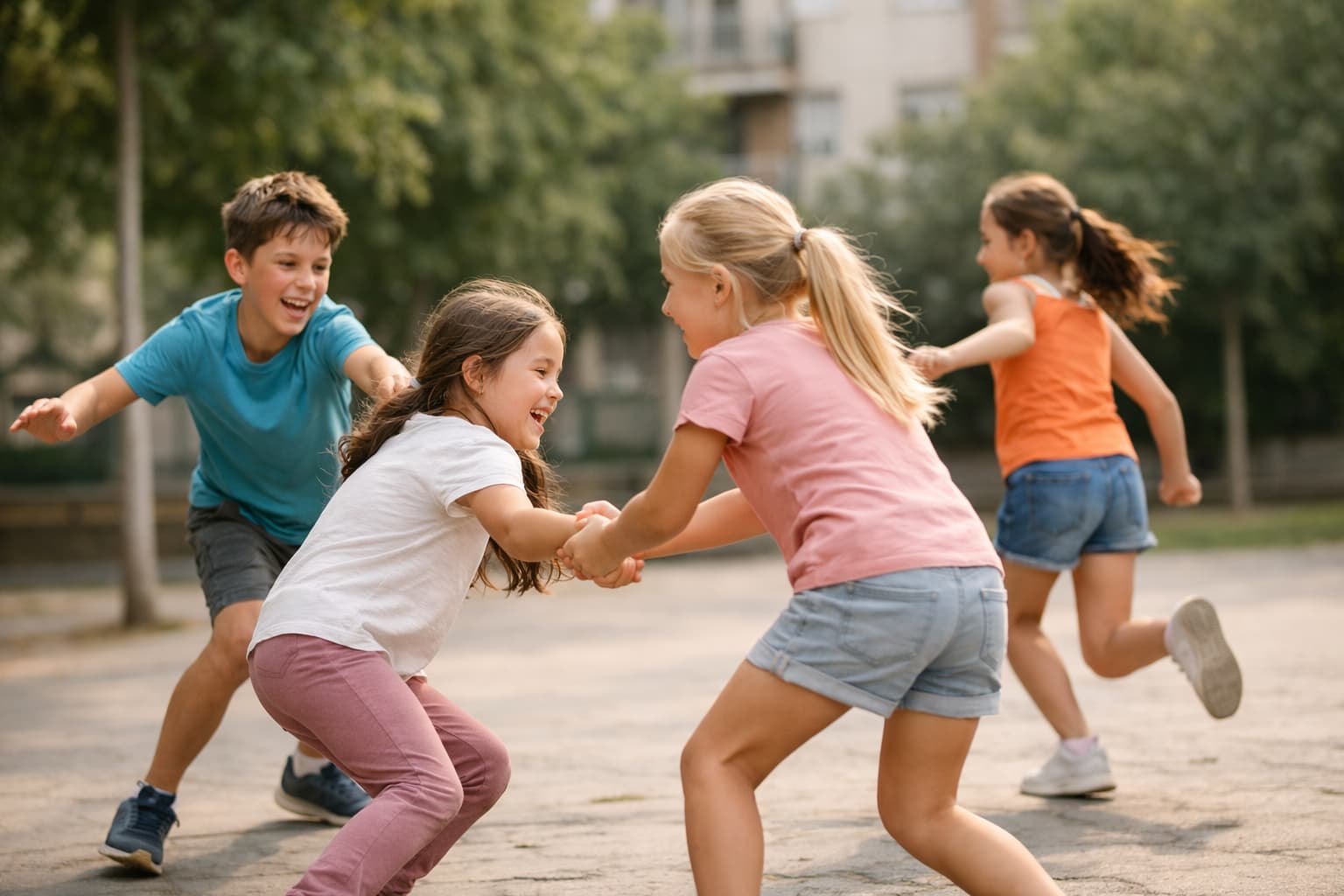 Дети играют без игрушек